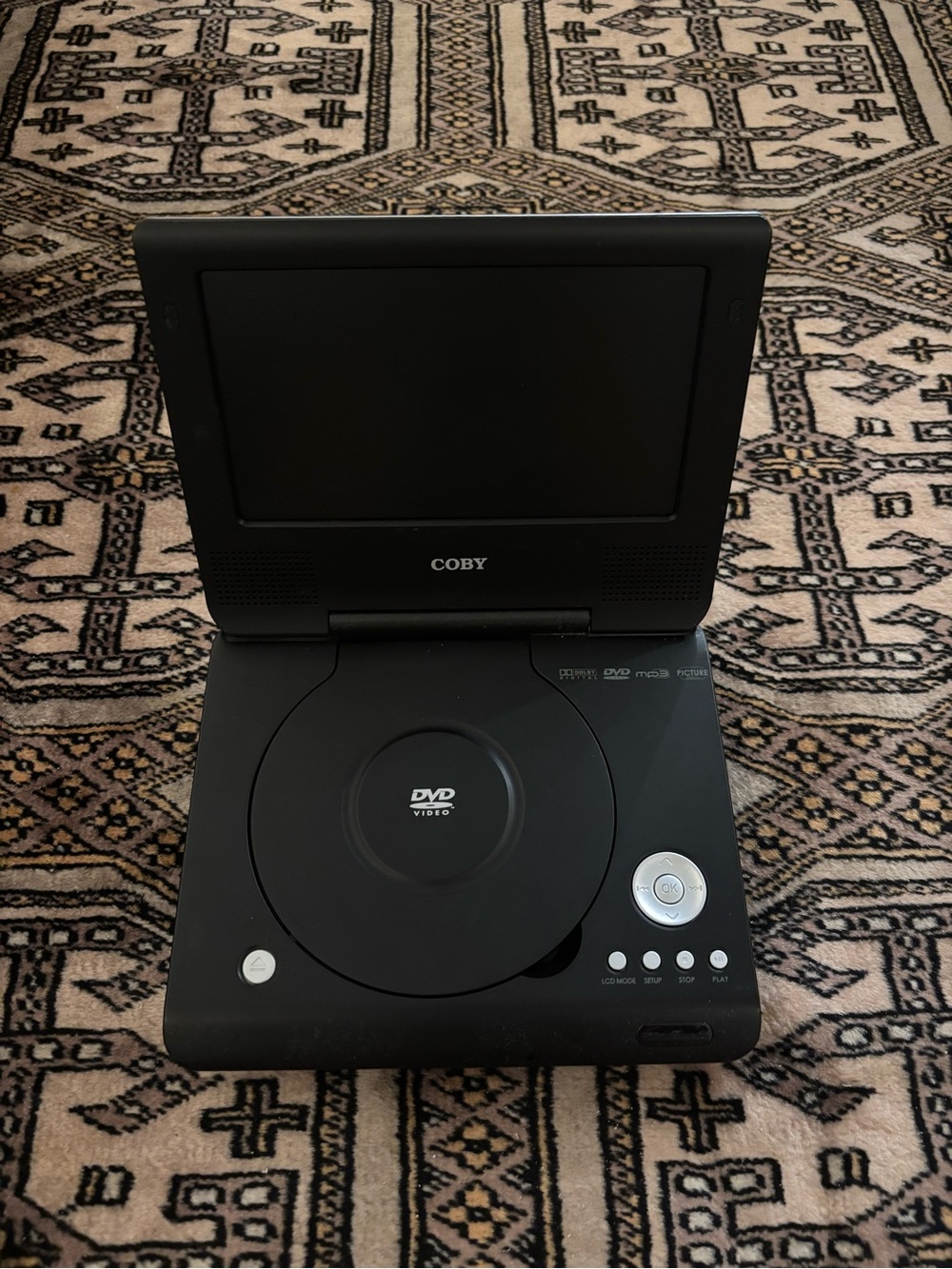 COBY Portable DVD Player - Black - 7" Foldable Screen plus charger